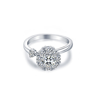 

New product explosion style fashion vibrating rotatable ring female lady temperament s925 full diamond transfer opening ring