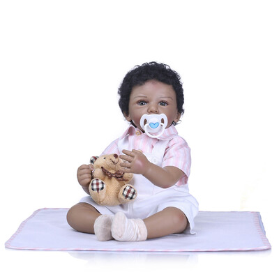 Reborn Baby Boy Doll 20 inch Cloth Body Lifelike Toddler Doll Play House Toy Gift With Cloths Bear Toy