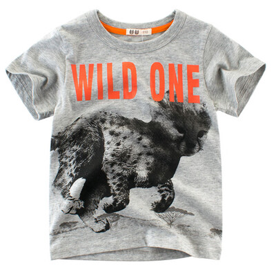 

Boy Short Sleeve Cotton T-Shirt Round Neck Tops Summer Kids Clothes Sports Shirt Tee White 140