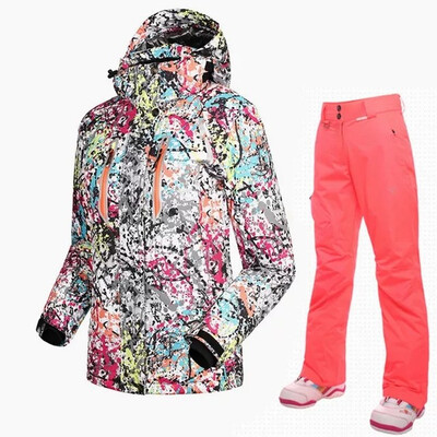 

SAENSHING winter ski suit female Cotton Pad Warm waterproof snowboarding suits women outdoor skiing ski jacketsnowboard pant