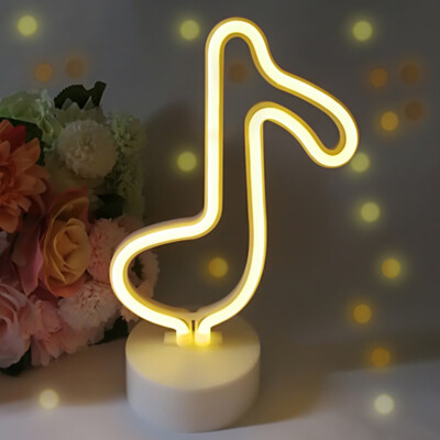 

FlamingoCactusMoonHeartAngelStarLightning Neon Signs LED Light with Holder Base for Party Supplies Removable Home Table Deco