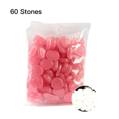 

60pcsBag Luminous Pebbles Colorful Stones Home Fish Tank Outdoor Decor Garden Walkway Glow in the Dark