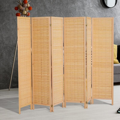 

6 6-Panel Bamboo Screen Freestanding Room Divider