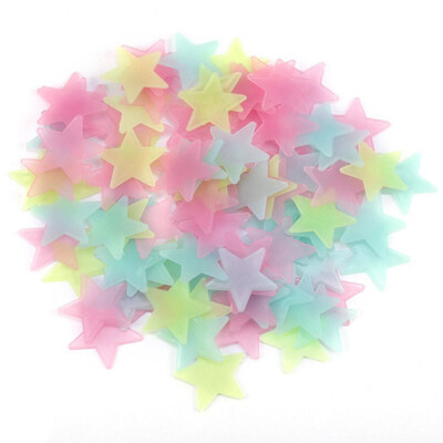 

100Pcs Gorgeous Night-luminous Fluorescent Glow Stars Stickers Home Decor Wall Sticker for Kids Bedroom