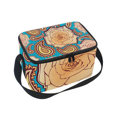 

ALAZA Insulated Lunch Box Flower Rose Lunch Bag for Men Women Portable Tote Bag Cooler Bag