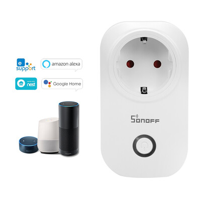 

eWeLink S20 EU Type E ITEAD Wifi Wireless Remote Control Socket Charging Adapter Smart Home Power Socket Via Phone App Smart Timer