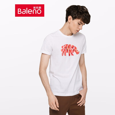 

Baleno T-shirt male 2019 summer cotton printed short-sleeved shirt loose bottoming shirt male 88902286 01W