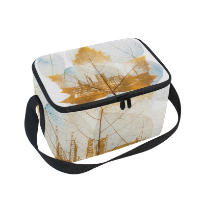 

ALAZA Lunch Box Insulated Lunch Bag Large Cooler Maple Leaf Tote Bag