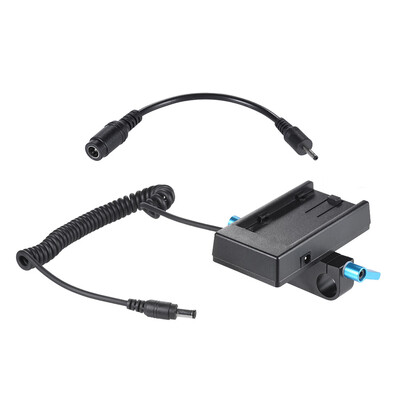 

Andoer Camera Battery Mount Plate Power Supply Adapter with 15mm Rod Clamp for BMCC BMPCC for Sony F970 F950 Battery
