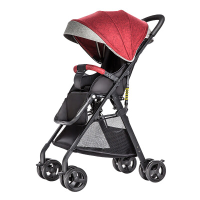 

Baby Stroller High View Pram One Step Fold Lightweight Convertible Baby Carriage with Multi-Positon Reclining Seat Extended Canopy