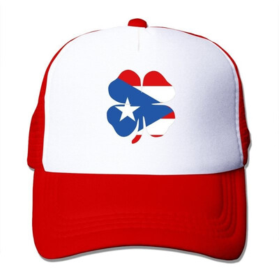 

Lucky Clover Puerto Rico Flag Mesh Unisex Adult- Snapback Trucker Hats