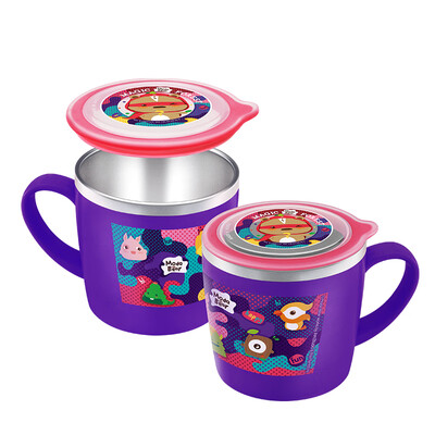 

Baby-friendly shop childrens cups drinking cups stainless steel water cups insulated drinking water childrens drinking cups with lid ModaBear purple 250ml 07 South Korea imports
