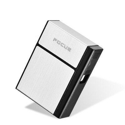 

Creative USB Rechargeable Electronic Hit Fire Machine Windproof Flameless Detachable Cigarette Case Metal Smoking Lighters with He