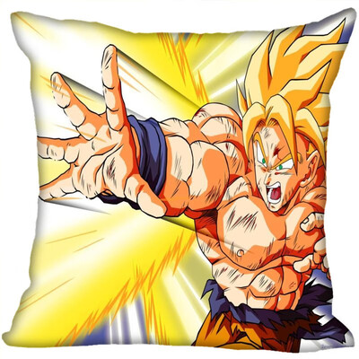 

Dragon Ball Z Pillow Cover Bedroom Home Office Decorative Pillowcase Square Zipper Pillow Cases Satin Fabric No Fade
