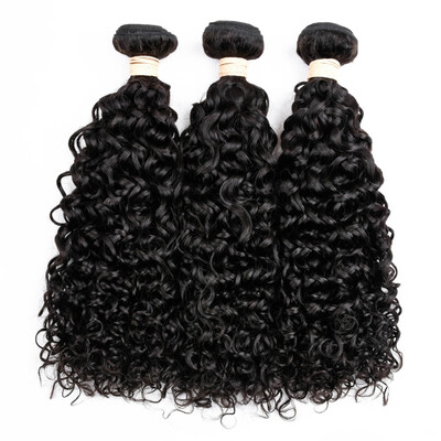 

BEAUDIVA Brazilian Human Hair 4pcs Bundles With 44 Closure Water Wave Hair Free Part