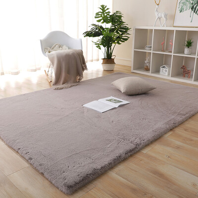 

Meijia Xinju TM-A1 Carpet Living Room Coffee Table Mat Nordic Simple Modern Full Shop Room Bed Blanket Imitation Rabbit Hair Thicken Carpet Bedroom Light Purple Gray 80120cm