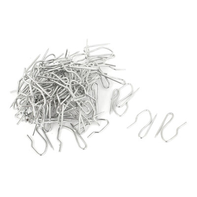 

UpperX 50x Drapery Curtain Tape Buckram Metal Pinch Fold Hook Silver Tone