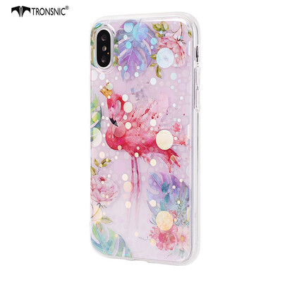 

Tronsnic Flamingo Flowers Phone Case for iPhone 6 6s plus Shiny Laser Soft Cases for Transparent Covers