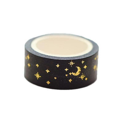 

15mm5m Gold FoilSilver Foil Printed Patterns Washi Tape Sticky Adhesive Paper Masking Tapes for Scrapbooking DIY Decoration Gift