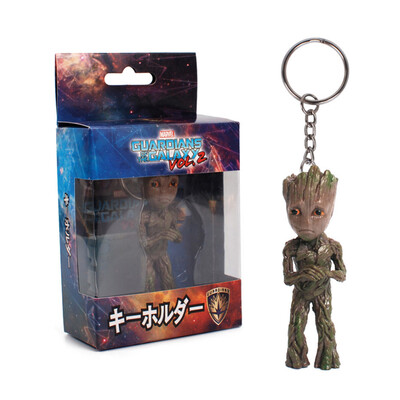 

Guardians of the Galaxy Vol 2 Lovely Tree Man Groot Key Ring Cute Baby Grunt Key Chain Action Figure Pendant Groot Ornament