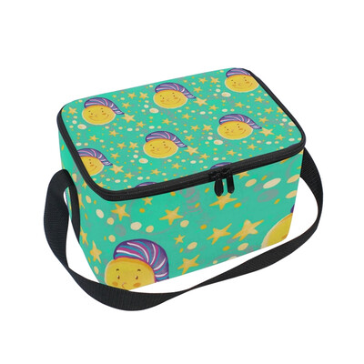 

ALAZA Lunch Box Insulated Lunch Bag Large Cooler Cute Smile Moon Tote Bag