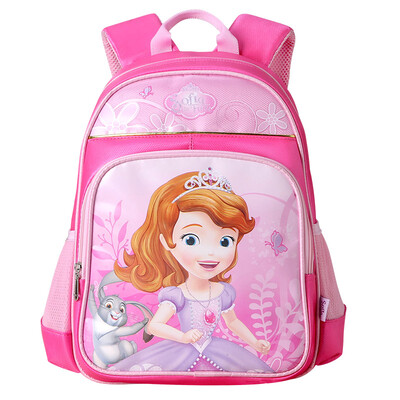 

Disney Sophia Little Princess Childrens Bag Schoolgirl Schoolbag Cartoon Light Student Backpack Rose Red BS6618A