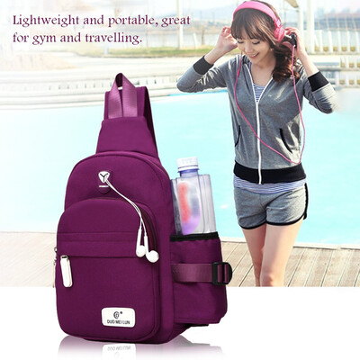 

Waterproof Nylon Sling Bag Crossbody Backpack Large Capacity Chest Shoulder Pack with Bottle Holder for Daily Travel Outdoor Hikin