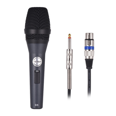

Moving-coil Dynamic Handheld Microphone Mic Uni-directional Metal Material with 20ft XLR to 635mm Detachable Cable Carry Bag for