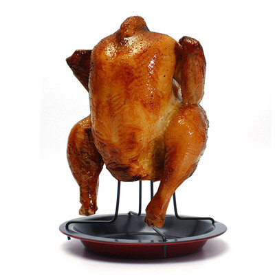 

Upright Non-Stick Chicken Roaster Rack Baking Pan BBQ Accessories