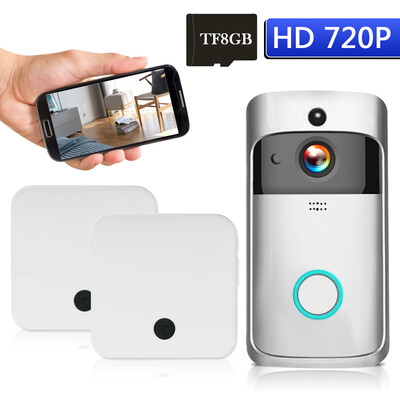 

WiFi Smart Wireless Security DoorBell Smart HD 720P Visual Intercom Recording Video Door Phone Remote Home Monitoring Night Vision