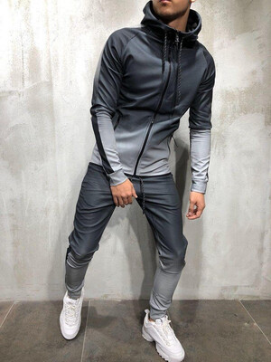 

Women & Mens 2Pcs Mens Tracksuit Jogging Top Bottom Sport Suit Hoodie Coat Trousers Pants Set