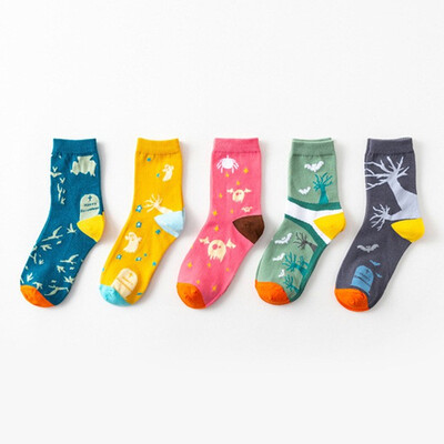 

2018 College Womens White Korean Short Kawaii Warm Winter Cotton Sox Cute Sweet Ladies Casual Socks 5pairs lot Women Socks Fema