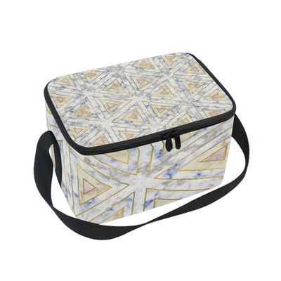 

ALAZA Lunch Box Insulated Pattern With Marble Lunch Bag Large Cooler Tote Bag for Men Women