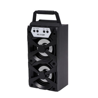 

MS-512BT Wooden Bluetooth Speaker Colorful LED Lights Portable Handle 5W Subwoofer Speakers Support U-disk TF Card FM with Phone H