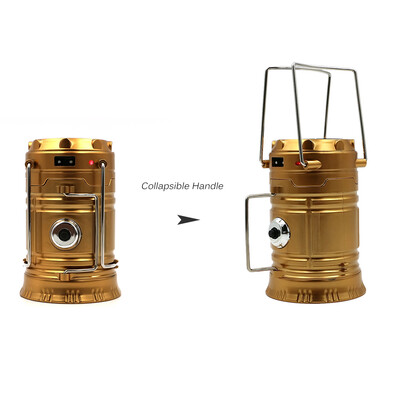 

Outdoor Portable Solar Rechargeable Camping Light Collapsible Camping Lantern Hand Torch Emergency Survival Equipment Light Lamp B