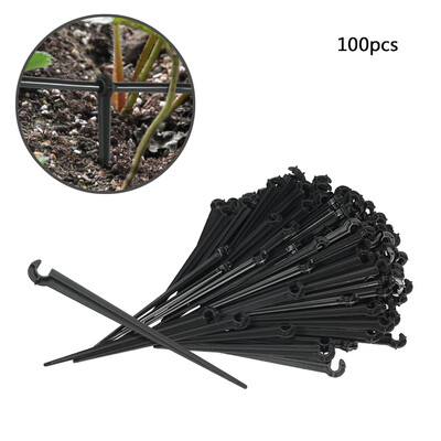

100pcs Fixed Stem Drip Irrigation Value Pack of Support Stakes for Flower Beds Herbs Garden