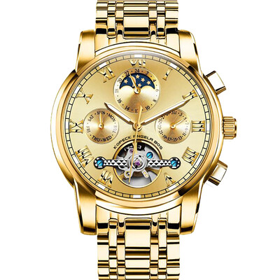 

Angela Bos 9022G Watch Men Automatic Mechanical Movement Wrist Watch Waterproof Calendar Luminous Watch for Men