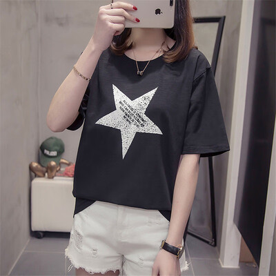 

JOY OF JOY Jingdong Womens 2019 Summer New Womens Loose Joker Short Sleeve T-Shirt Womens Bamboo Cotton JWTD191465 Black XL