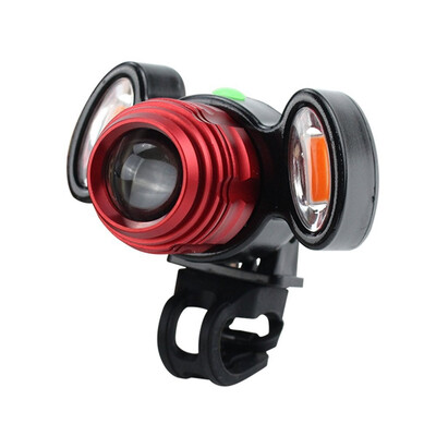 

T6 2 COB LED Bicycle zoom Light Bike Front Lamp Outdoor Zoomable Torch Headlight USB Rechargeable Built-in Battery 200LM 4modes