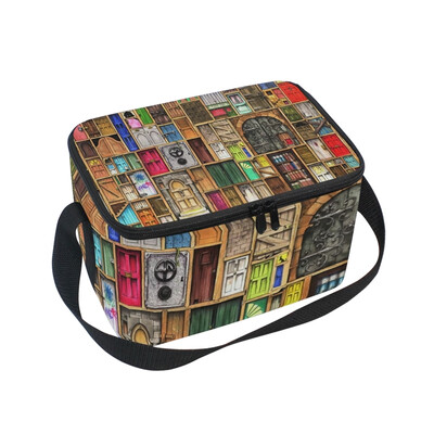 

ALAZA Lunch Box Insulated Lunch Bag Large Cooler Tote Bag Colorful Door for Men Women Girls Boys