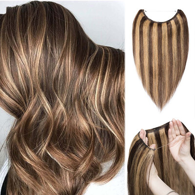 

16"18"20"22" One Piece Straight Remy Human Hair Miracle Secret Invisible Wire Hair Extensions No Clip No Glue 1pcs