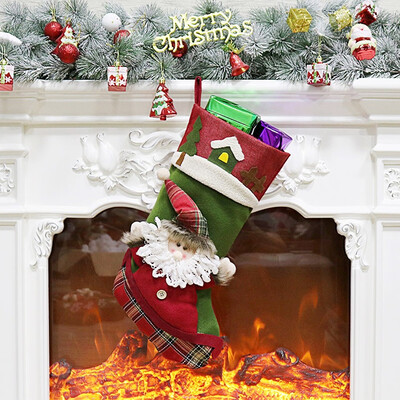 

XINDUN XD19201 3PCS Xmas Stockings Father Christmas Gift Bags Mantel Decor Beautify Your Mantel with This Christmas Stockings Gift