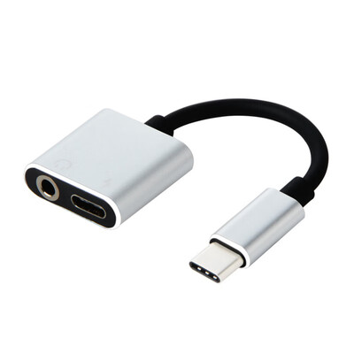 

Kebidu 2 in 1 Type C to 35mm type-c AUX Male to Female Audio Charging Adapter Headphone Jack Charging Converter For Xiaomi 6