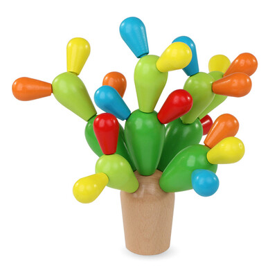 

Wooden Cactus Building Toy Set 29 PCS Building Blocks Playset for Kids Girl Boy Educational Toys Gifts DIY Creative Home Garden