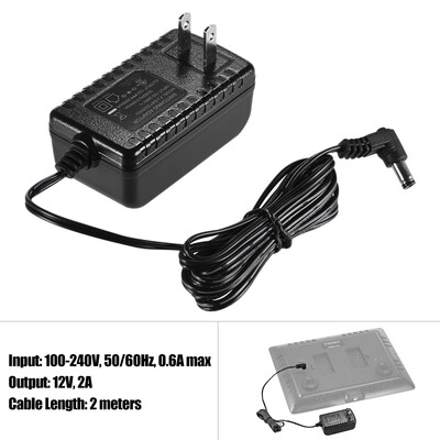 

YONGNUO 12V 2A Standard Power Adapter with US Plug Wide Voltage 100-240V for YONGNUO YN300III YN216 YN1410 YN300Air YN160III YN168