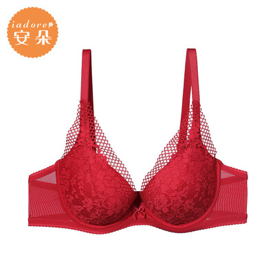 

Embrys Andu Flower Sexy Lace Underwear Gathered Bra Bra Bra HB0168U Red RED 80A