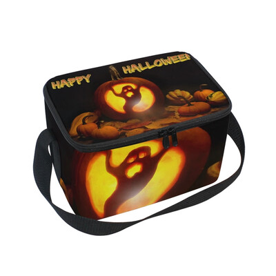 

ALAZA Lunch Box Halloween Pattern Insulated Lunch Bag Large Cooler Tote Bagfor Men Women