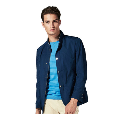 

Jinba K-boxing jacket mens solid color trend long version jacket mens handsome thin coat spring mens clothing FKZL1342 deep blue 185 XXL