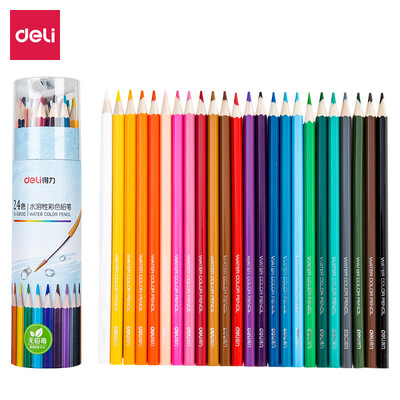 

Deli deli 24 color barrels of water-soluble color pencil water-soluble color lead set with pencil sharpener 68130