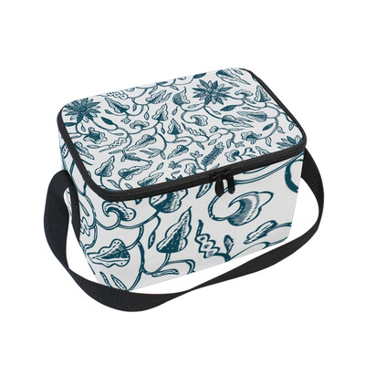 

ALAZA Insulated Lunch Box Retro Decoration Lunch Bag for Men Women Portable Tote Bag Cooler Bag